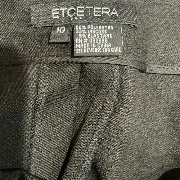 Etcetera Sailor Button Wide Leg Dress Pants SZ 10 Black